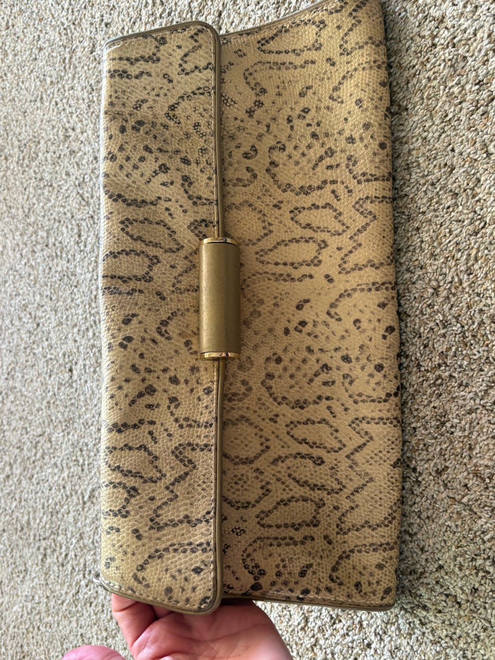 BCBGMaxAzria Gold Snake-Print Clutch